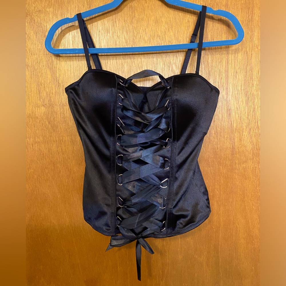 Spirit Halloween tie front corset